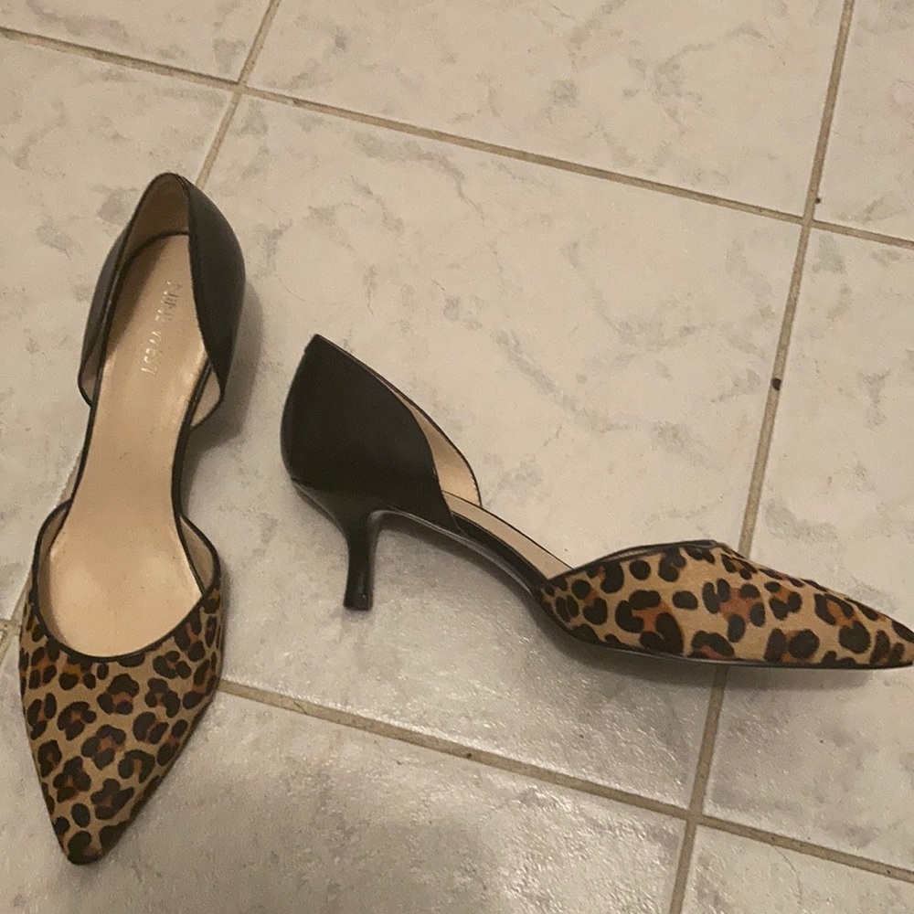 Leopard kitten heels
